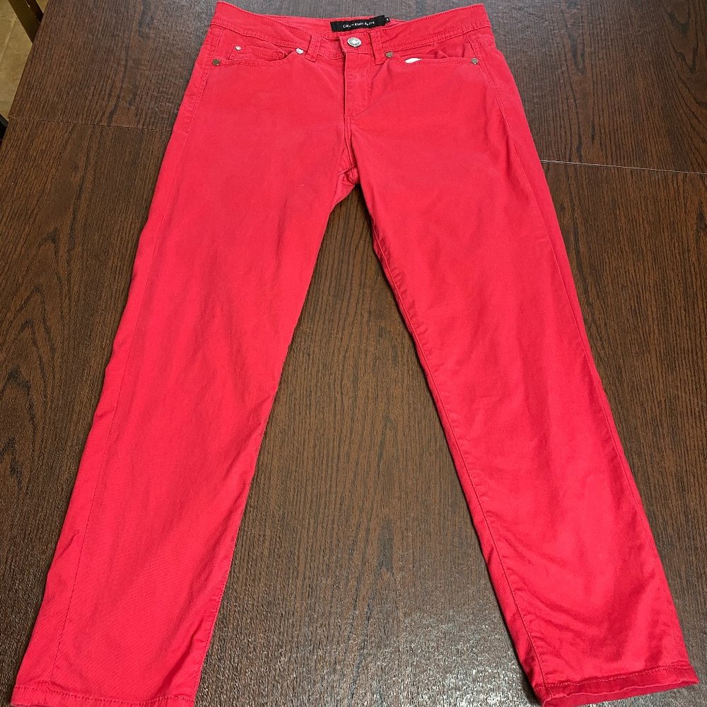 Calvin Klein Jeans Red Skinny Crop Size 6